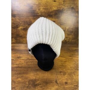 Rare Beanie Hat Adult M White Warm Knit Cap